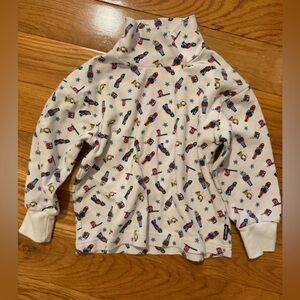 Vintage Gymsport turtleneck toddler boy toy soldier Christmas print white 2-3T